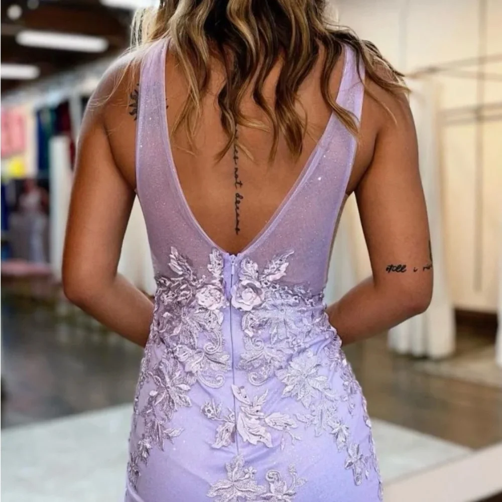 BRAND NEW WITH TAGS - Purple Embellished Ruffled Mini Dress-#HOCO#Dance - Picture 4 of 8